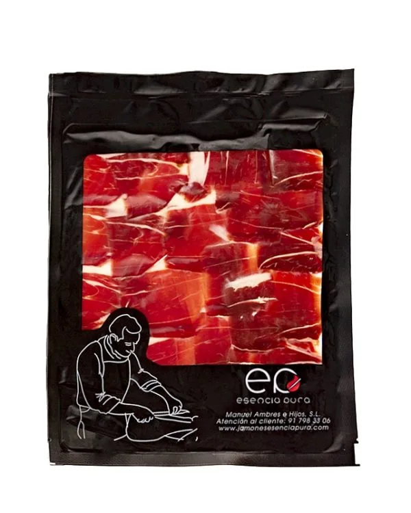 Jamón de Cebo Ibérico 50% raza ibérica al corte a cuchillo sobre de 100 gramos