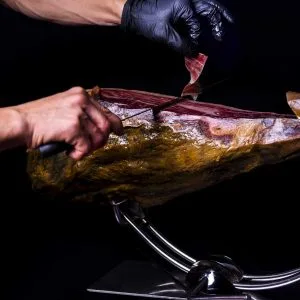 Jamón de Bellota Ibérico 50% Raza Ibérica cortado a cuchillo (100 gramos)